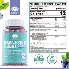 LILICARE gummies close-up highlighting triple magnesium blend for easy absorption