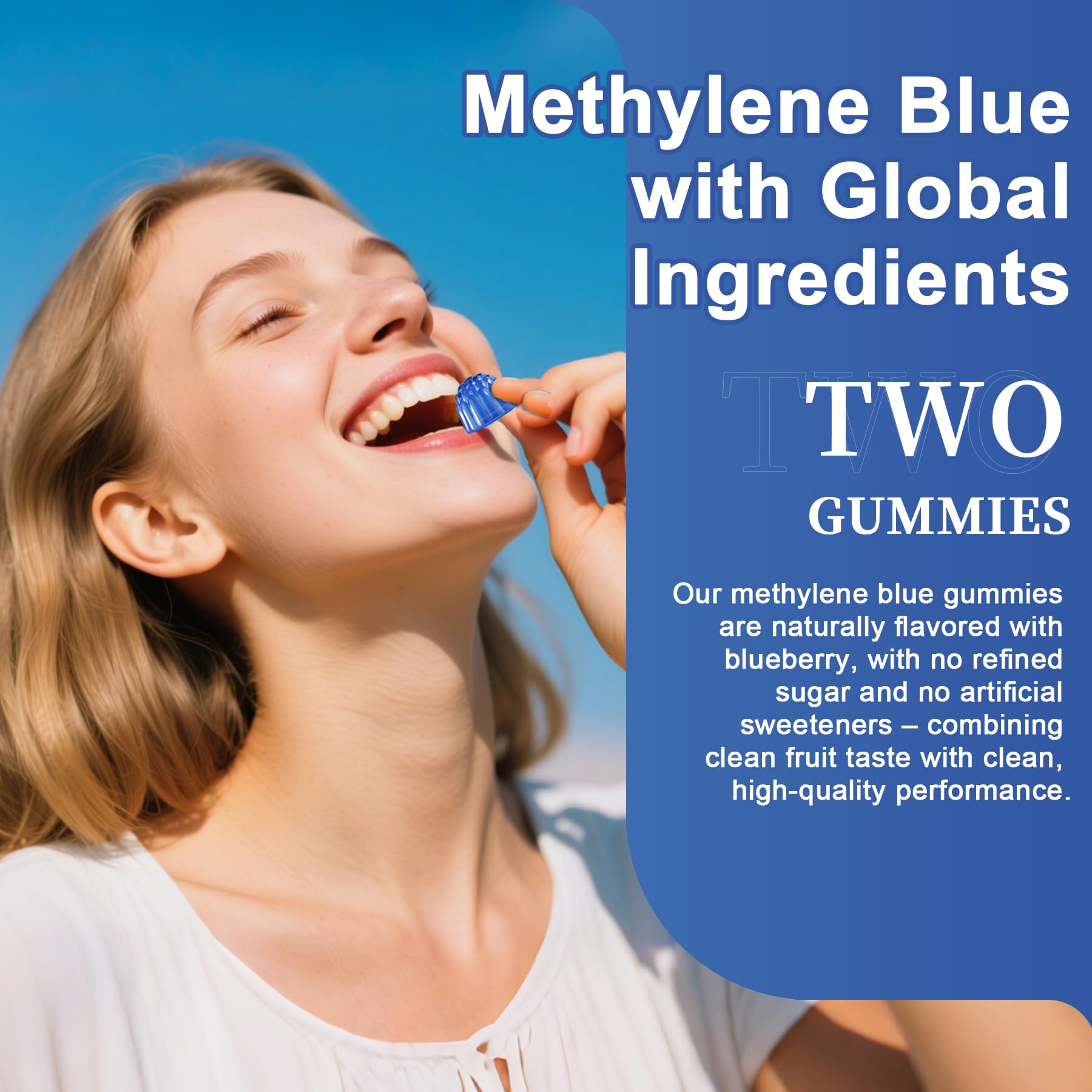 LILICARE Methylene Blue Gummies label details for transparency.