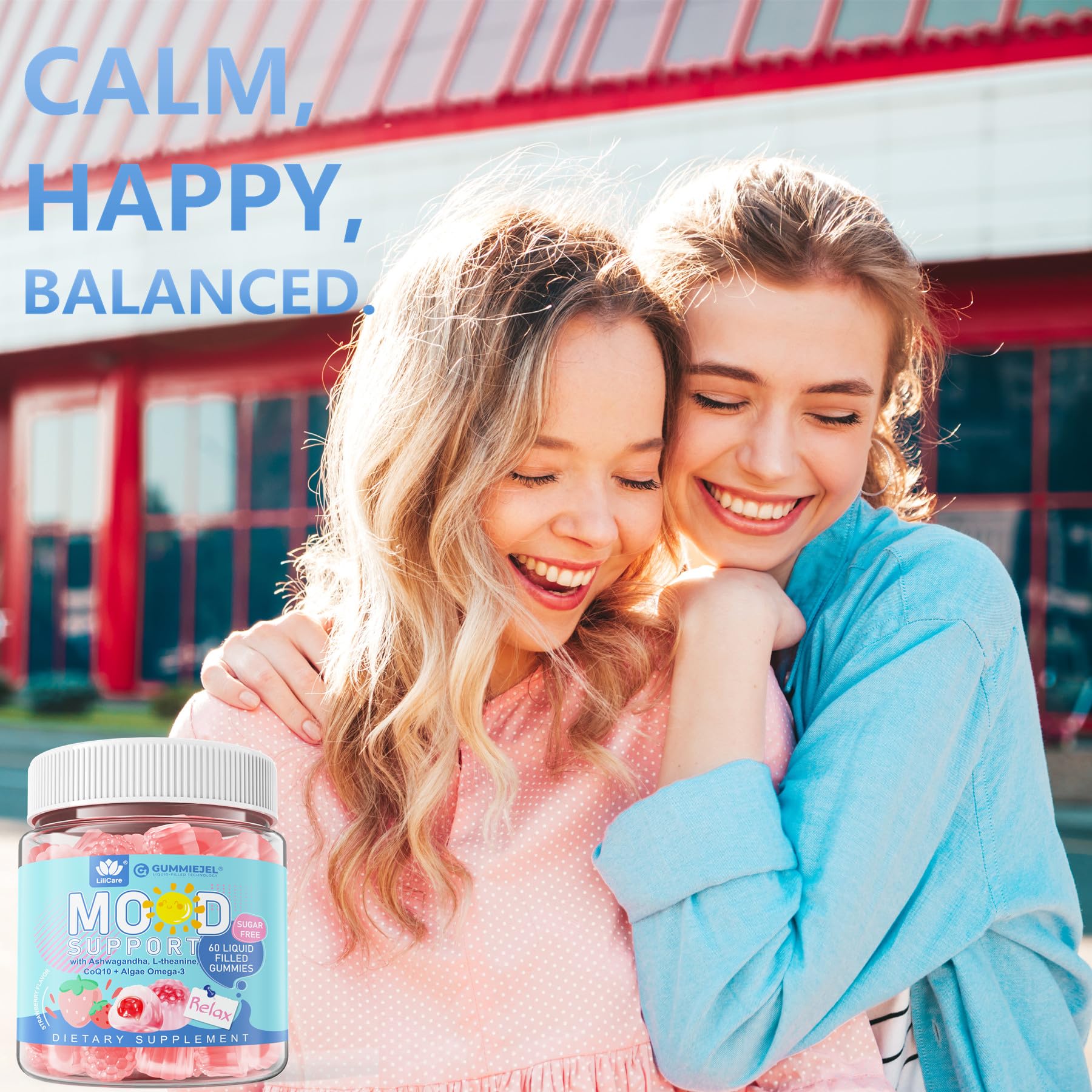 LILICARE mood-support gummies after a busy day illustrate convenient calm moments