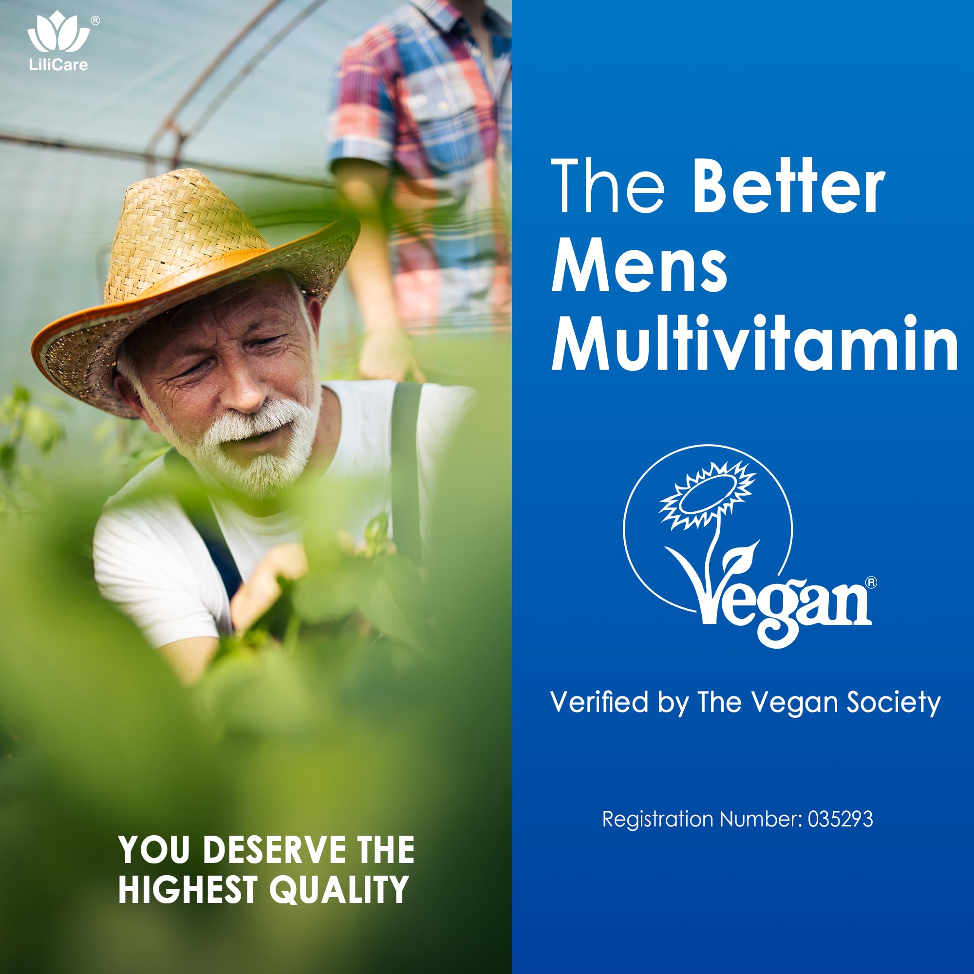LILICARE no sugar, gelatin-free gummies front label communicates plant-based satisfaction.