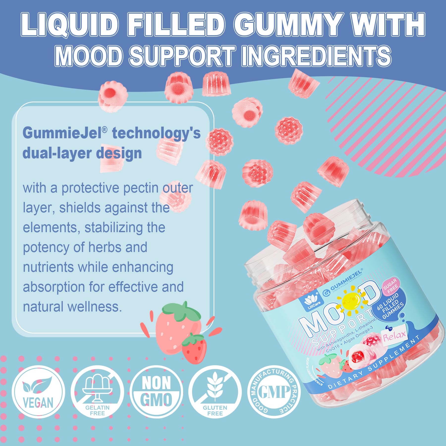 LILICARE omega-3 L-theanine CoQ10 ingredients panel signals mood-support nutrients