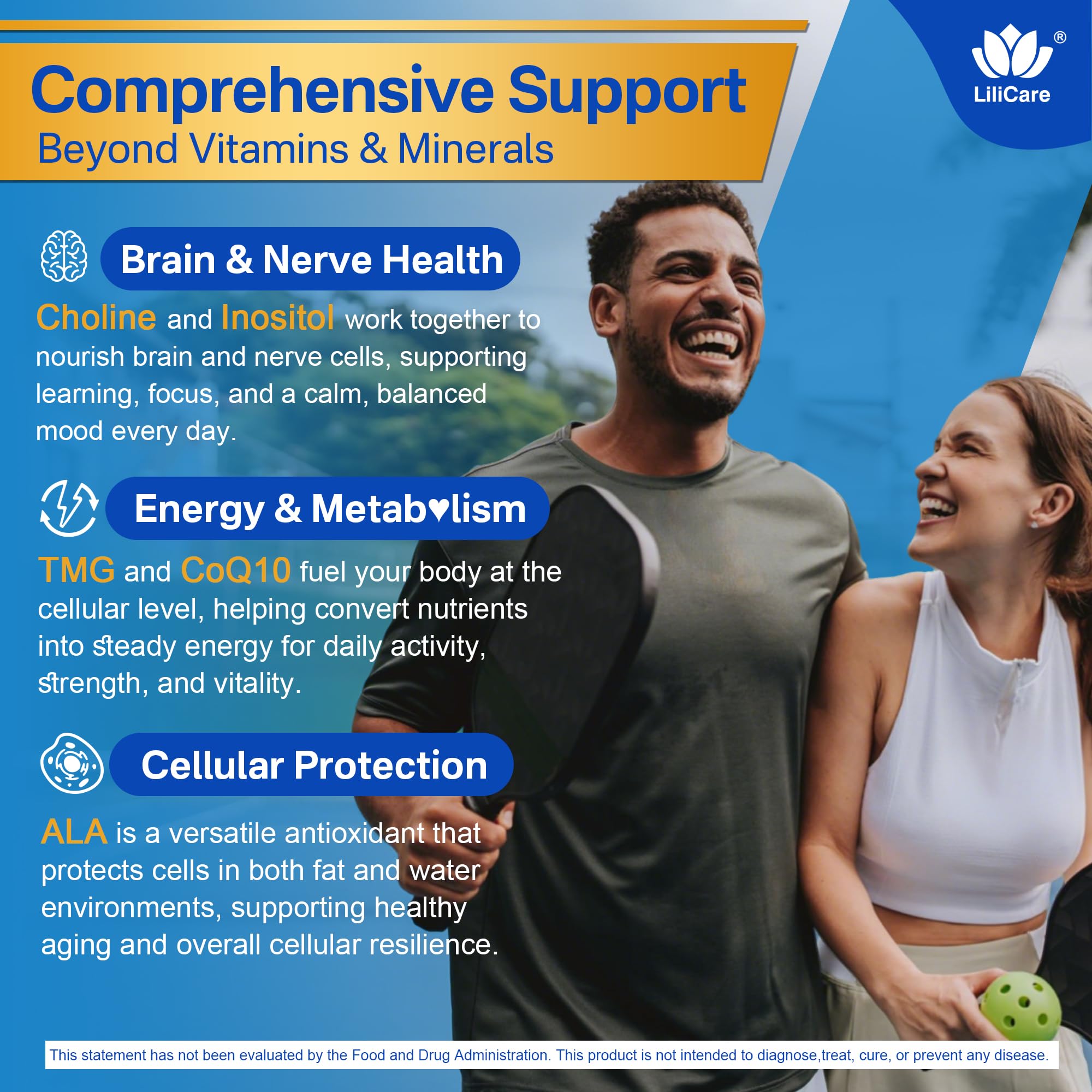 LILICARE reishi and lion's mane for cognitive focus.