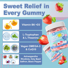 LILICARE strawberry flavor vegan gummies pack highlights sugar-free tasty calm moments