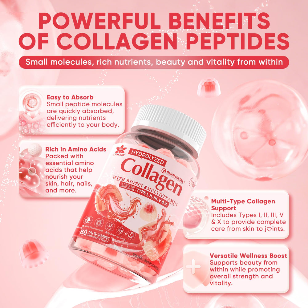 LILICARE sugar-free vegan gummies sweetened with stevia and monk fruit.