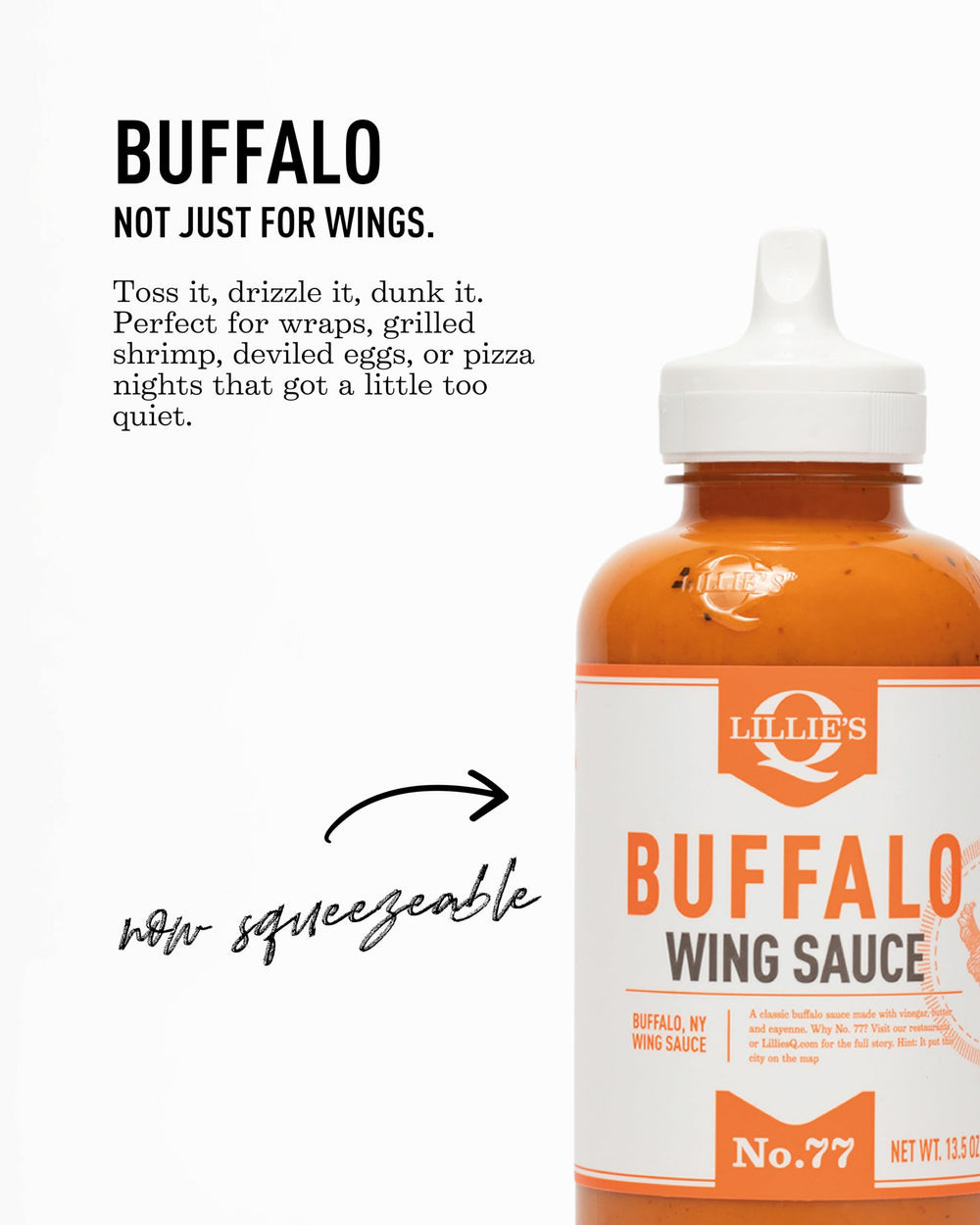 Kitchen scene with Lillie's Q Buffalo Wing Sauce ready to flavor