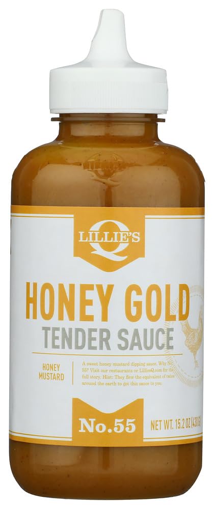 Lillie's Q Honey Gold Tender Sauce bottle for chicken tenders.