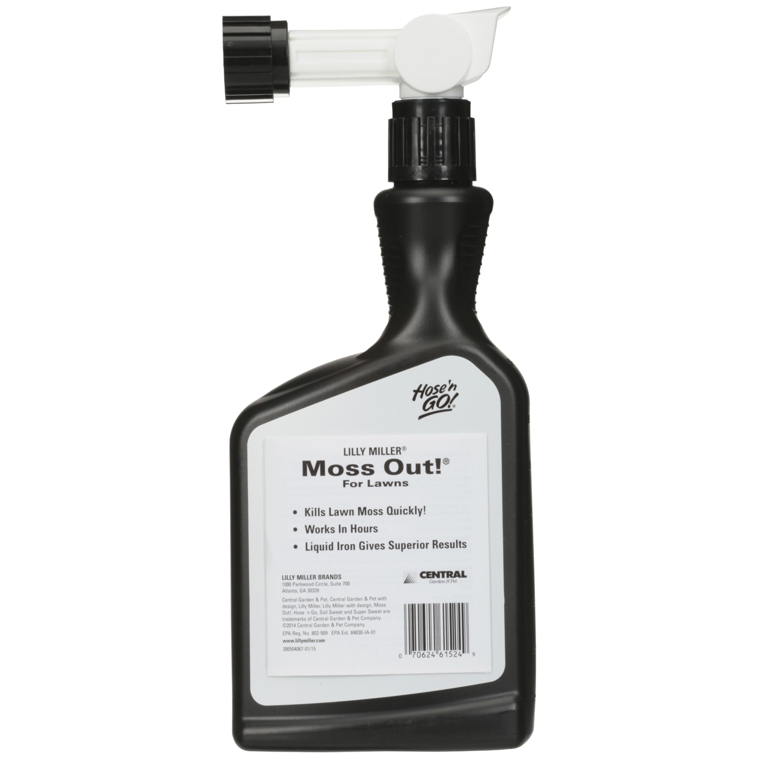 Applying Moss Out with a garden hose delivers quick moss control to affected areas.