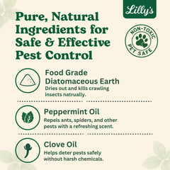Clove oil detail from Lilly's Naturals formula signals added deterrence.