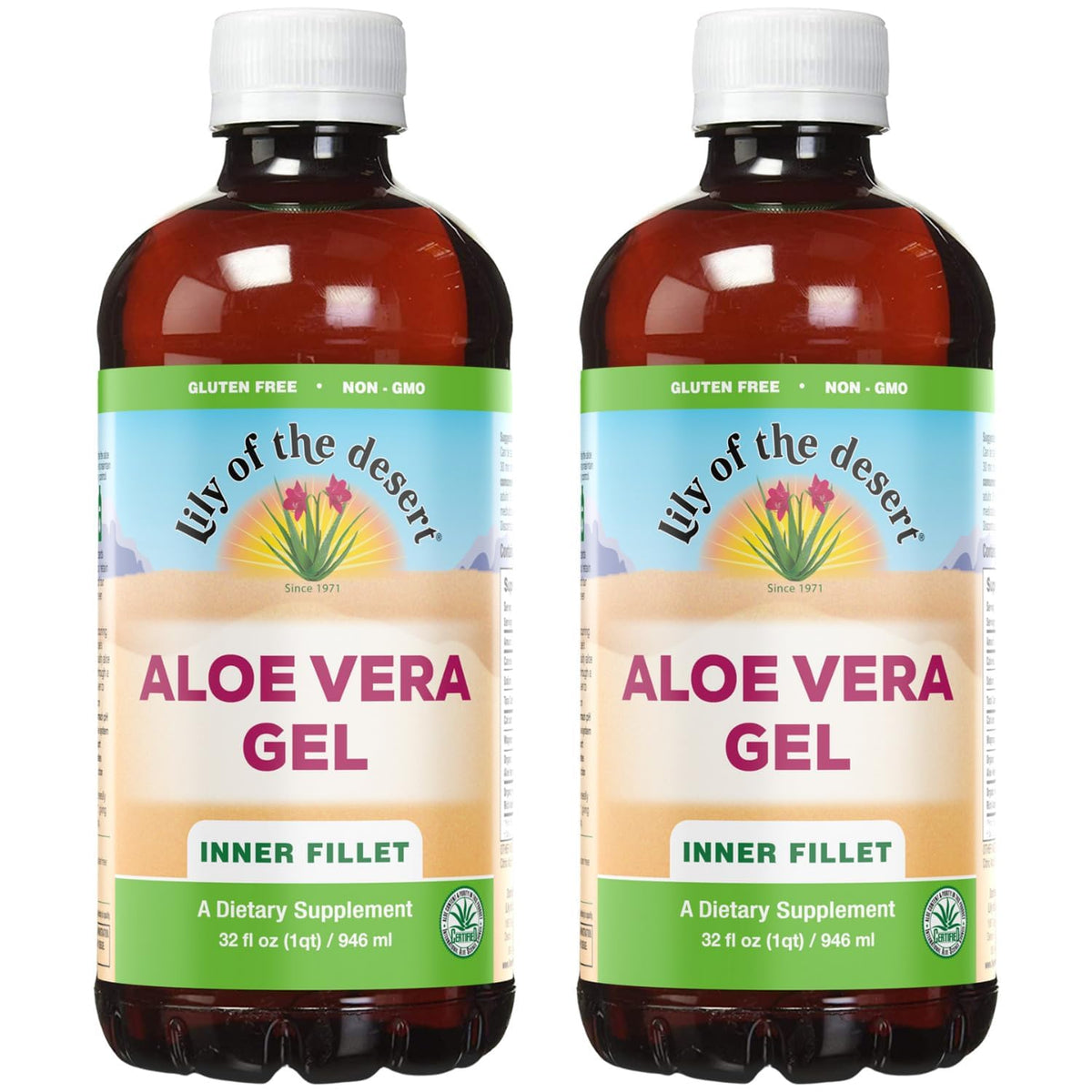 Lily Of The Desert Aloe inner fillet juice bottle ready to sip for daily wellness