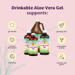 Lily Of The Desert aloe juice 2-pack bottle label emphasizes organically grown inner fillet ingredients