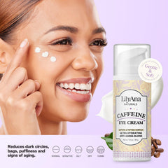 Close-up of eye cream application point demonstrating quick absorption for makeup-ready skin.