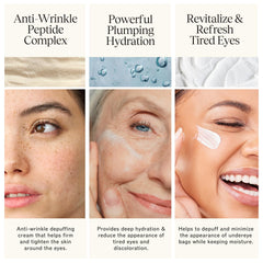 Close-up of LilyAna Naturals peptide complex featured in the formula for firmer-looking eye skin.