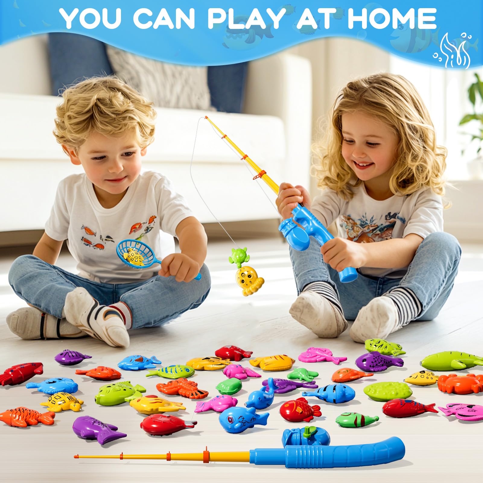 LILYBUDS magnetic fishing game bath time fun for independent play and family time.