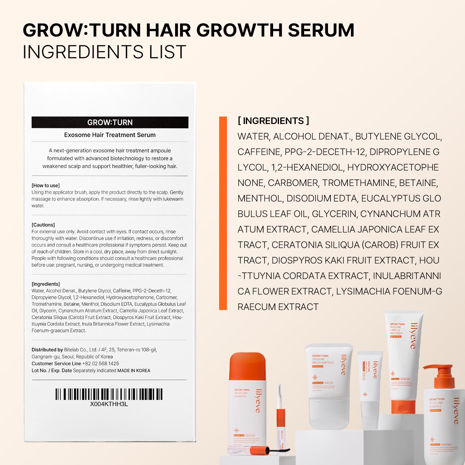 LilyEve GROWTURN for sensitive scalps with gentle, plant-derived aroma.