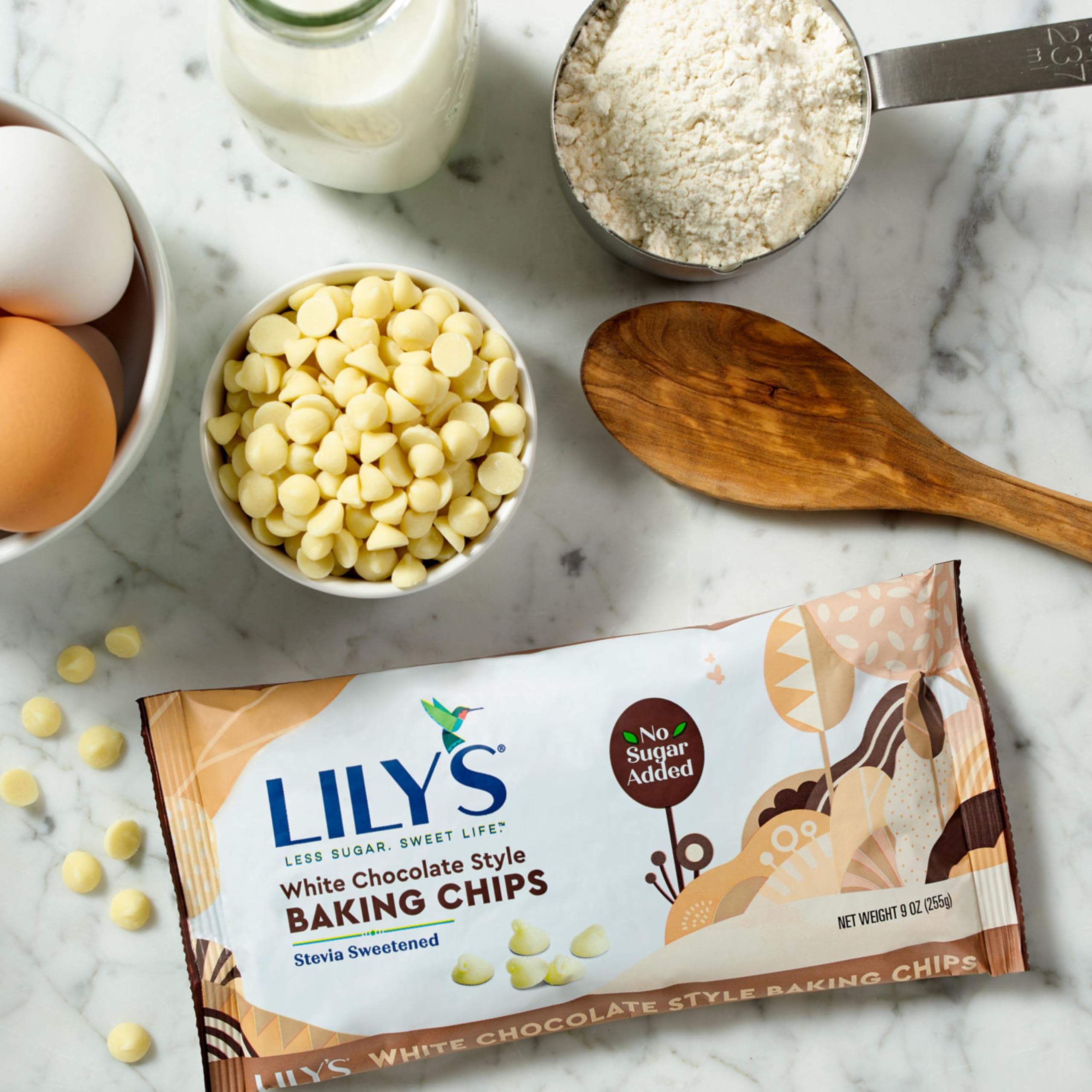 LILY'S No Sugar Added chips labeled gluten-free and kosher.