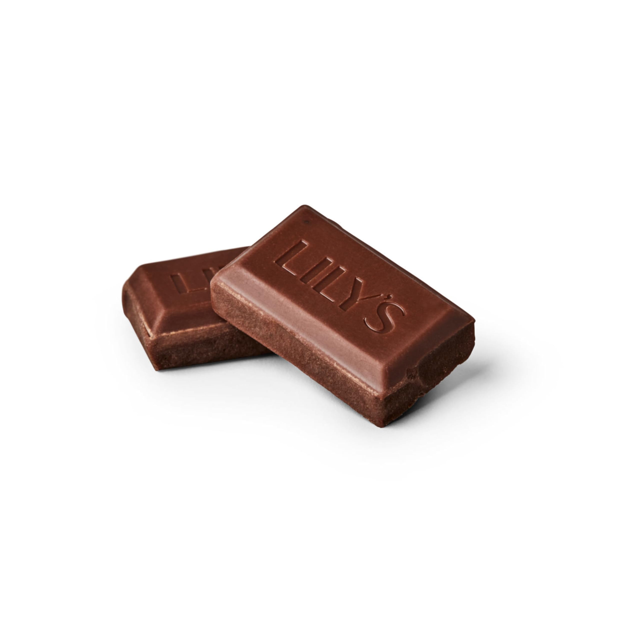 LILY'S Salted Caramel Milk Chocolate Style bar slice, perfect personal treat.