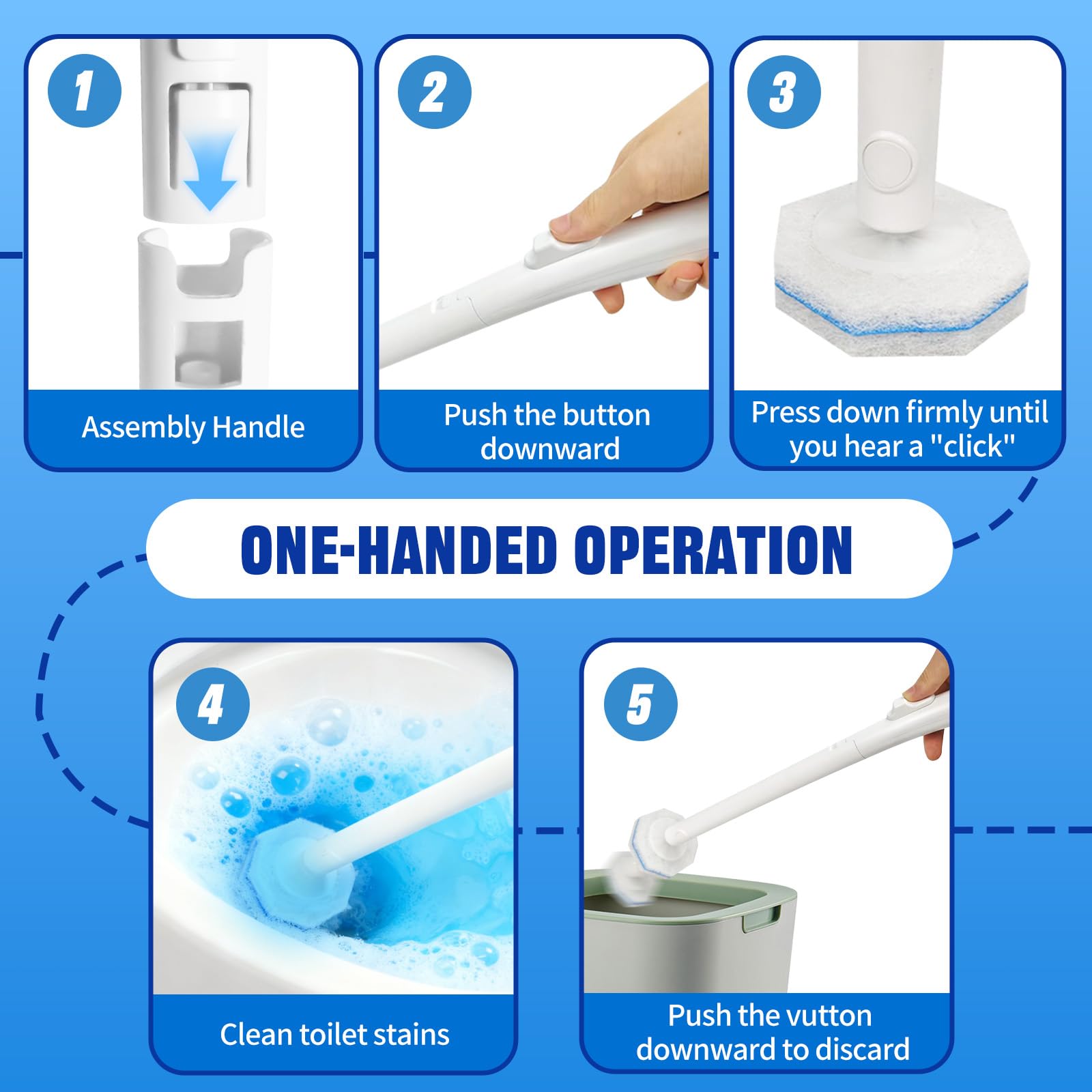 Liminfeit extended 16.8-inch handle keeps hands away from splashes.