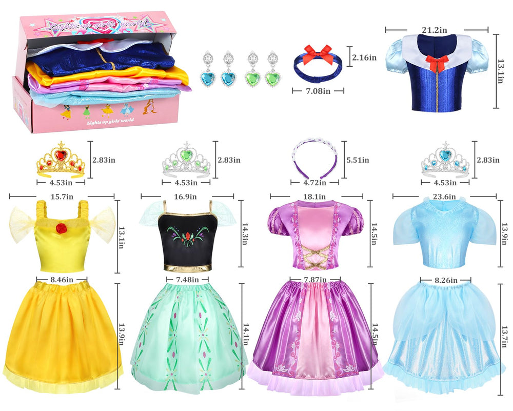 LIMIROLER 18pcs princess skirts for colorful mix-and-match outfits