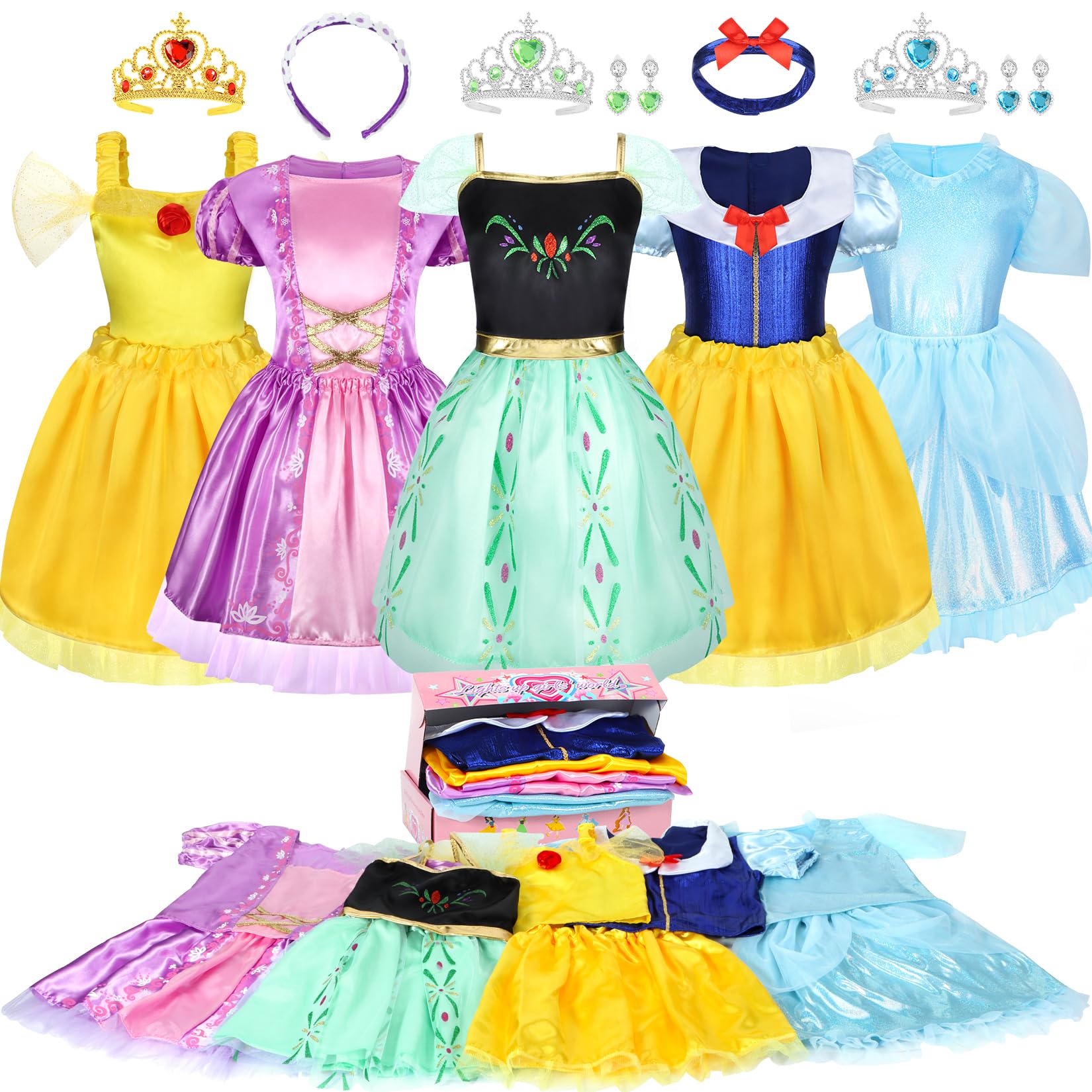 LIMIROLER 18pcs princess tops for creative play and dress-up fun