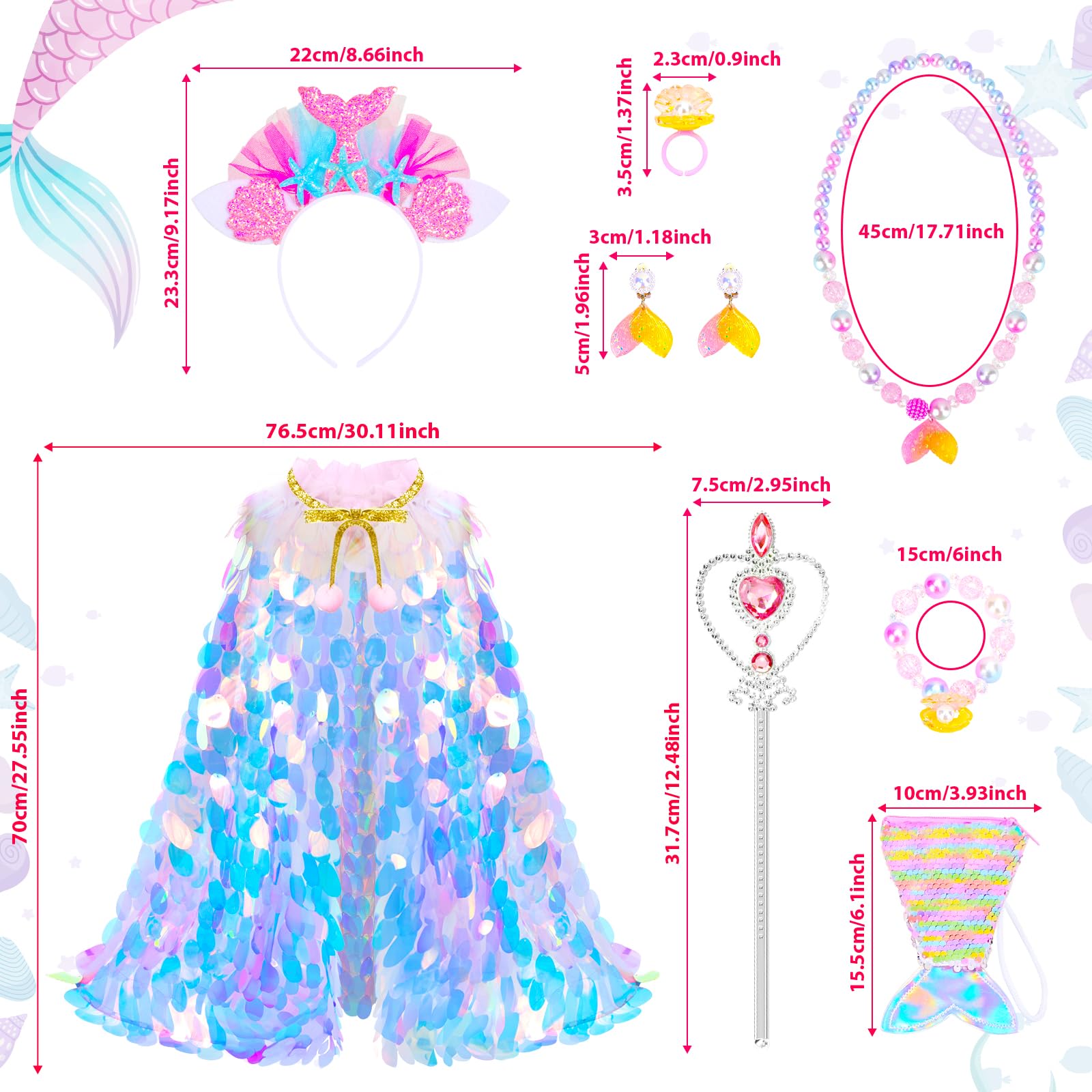 LIMIROLER mermaid hair hoop adds sparkle to imaginative play for kids.