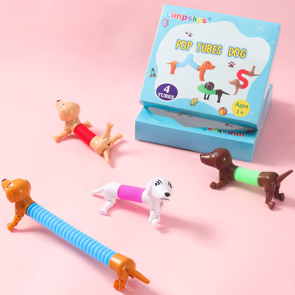 Limpskys four-pack dog pop tubes for curious kids.