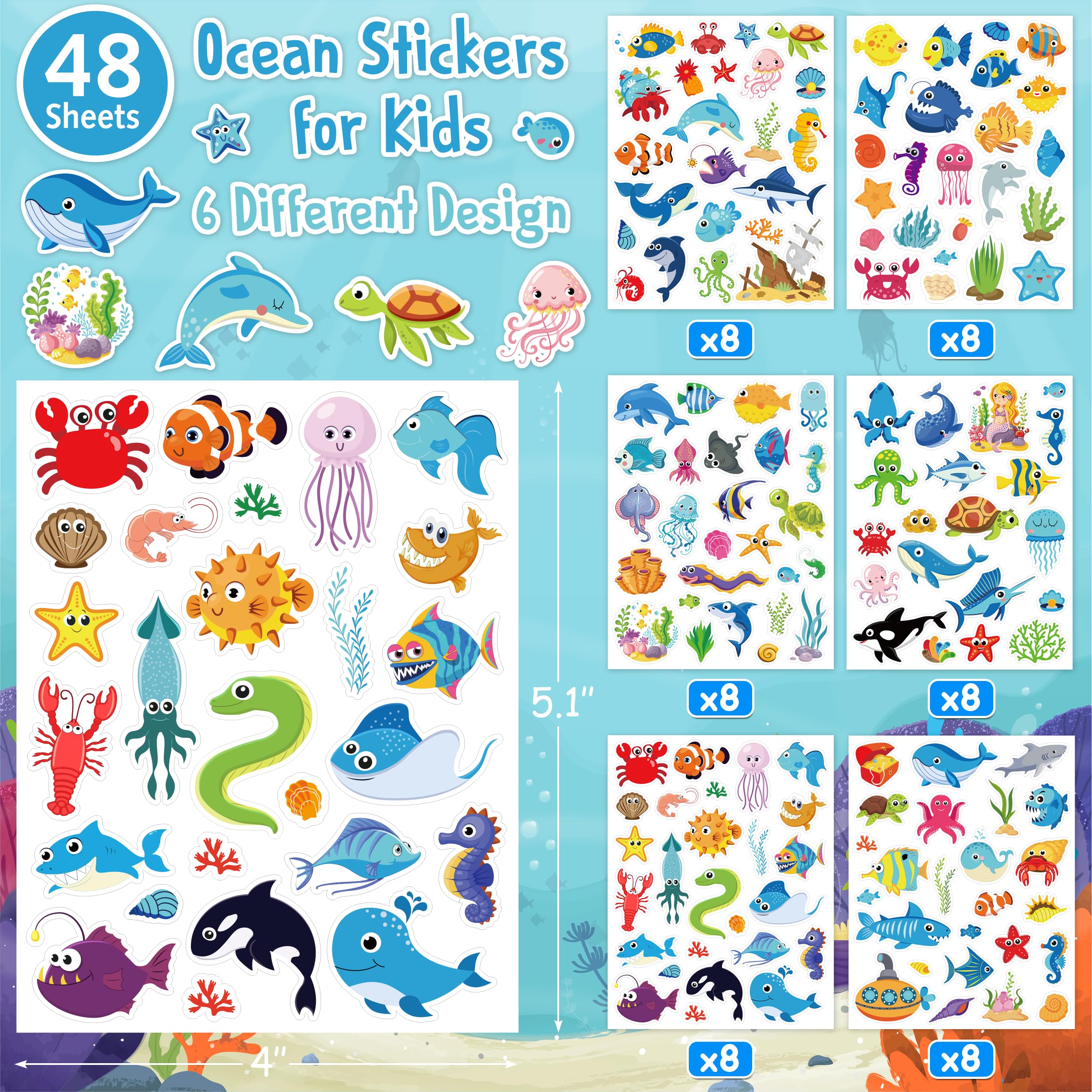 LINAYE 1040+ pieces of sea creatures ideal for party favors and gift bags