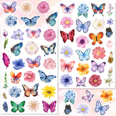 LINAYE butterfly stickers 24 sheets bundle, ideal for vibrant crafts and gifts.