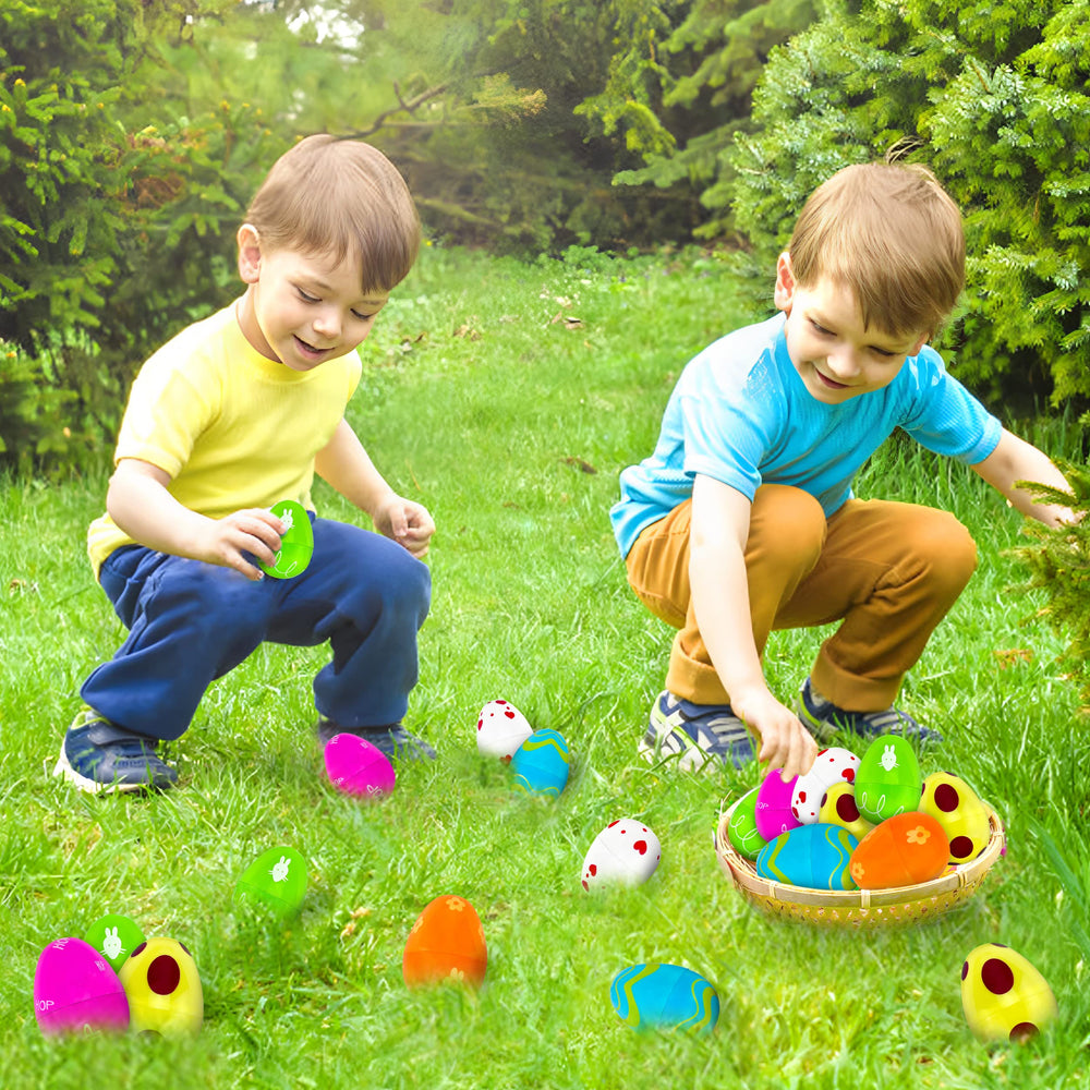 LINAYE colorful printed Easter eggs pack for eye-catching gift displays.
