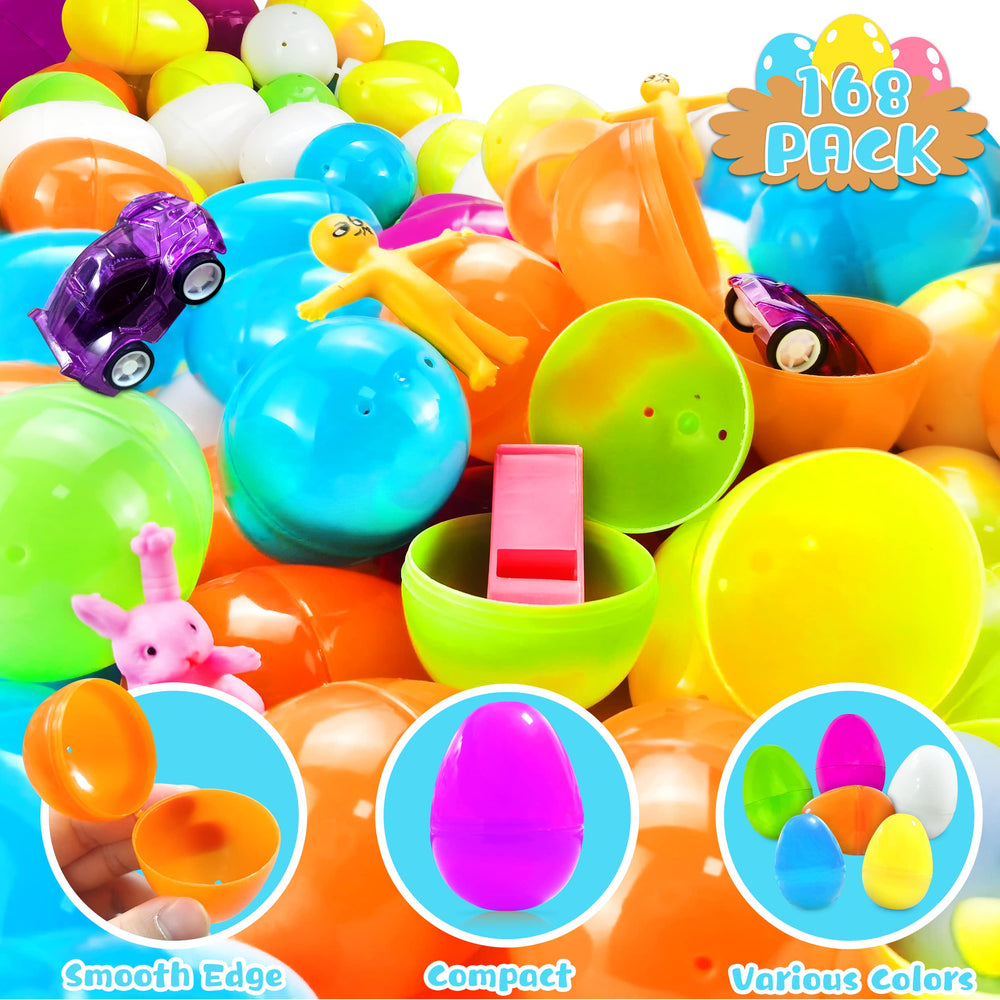 LINAYE colorful Easter eggs with varied toys for exciting hunts.