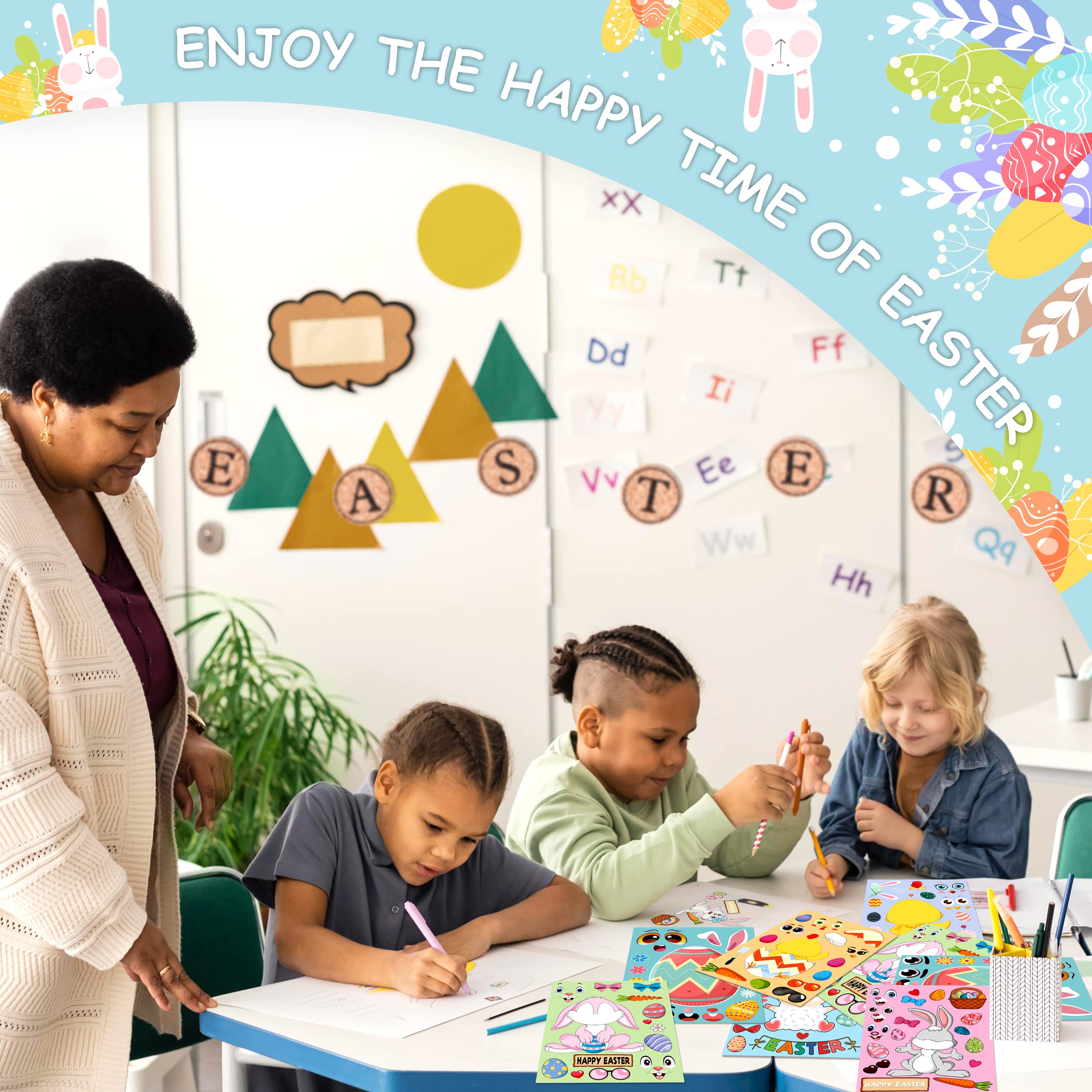 LINAYE Easter stickers assorted designs - six styles to mix and match crafts