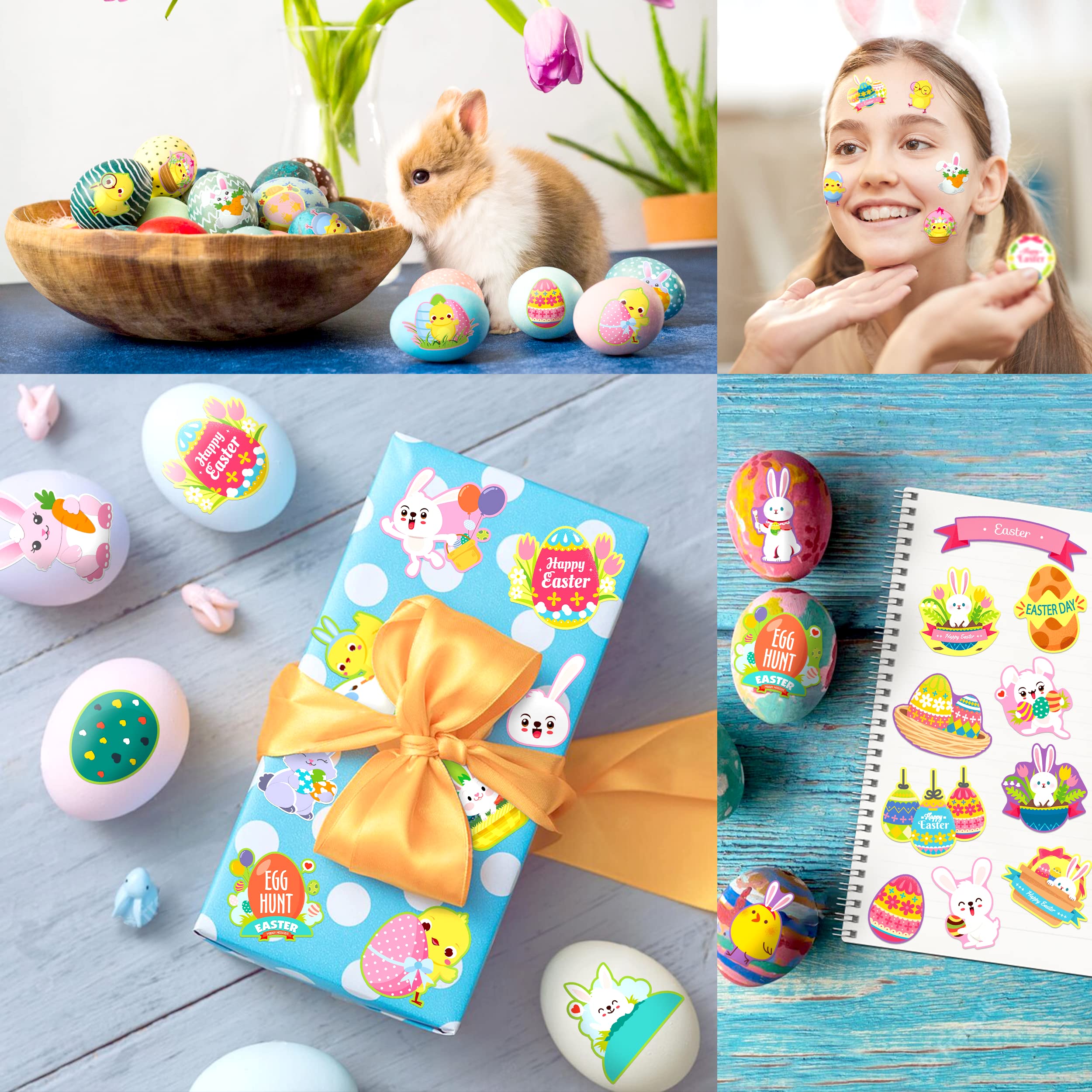 LINAYE Easter stickers 550pc pack supports generous decorating for various projects.