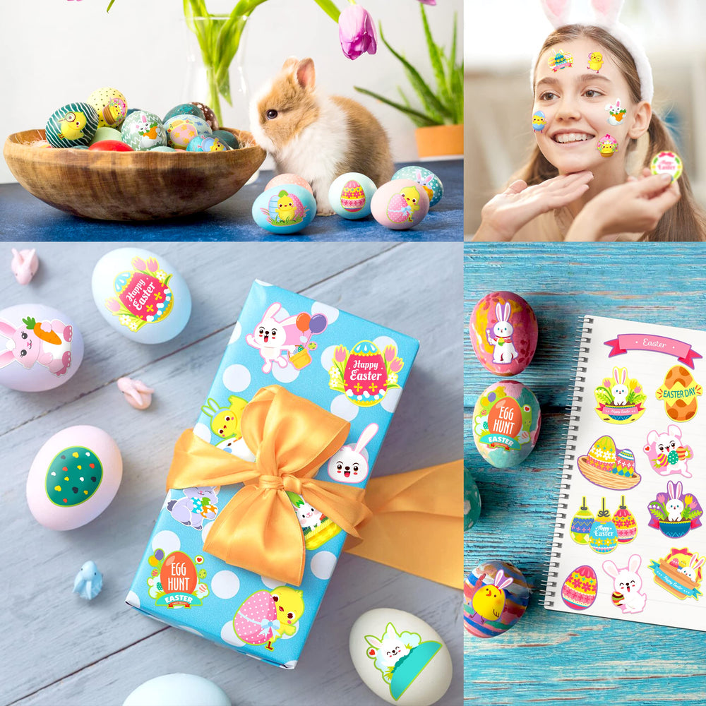 LINAYE Easter stickers 550pc pack supports generous decorating for various projects.