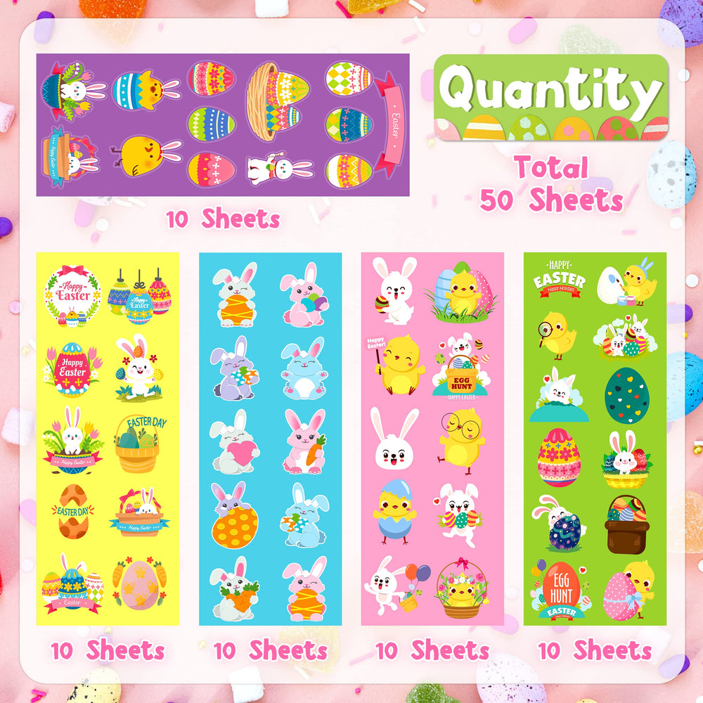 LINAYE Easter stickers ideal for decorating cards, eggs, and classroom crafts.