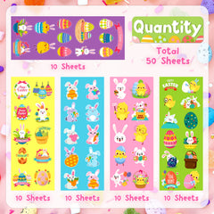 LINAYE Easter stickers ideal for decorating cards, eggs, and classroom crafts.