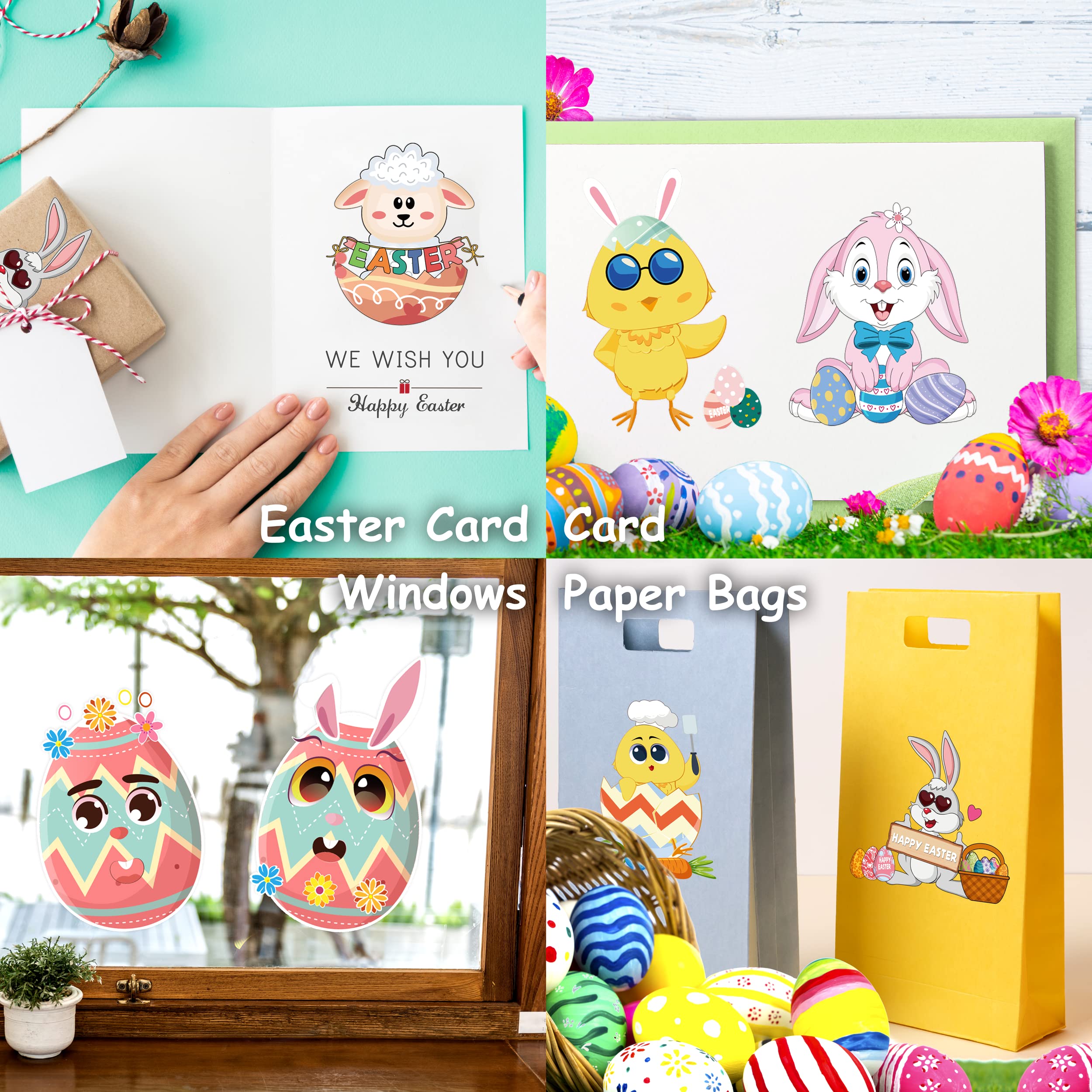 LINAYE Easter stickers for kids - easy-to-peel sheets for baskets and notebooks
