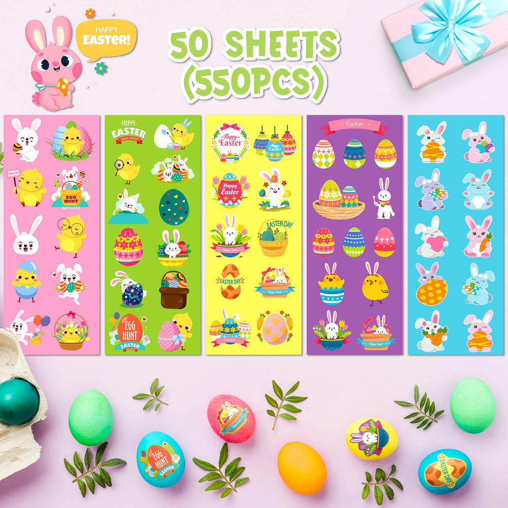 LINAYE Easter stickers durable and non-toxic, safe for kids to peel and apply.