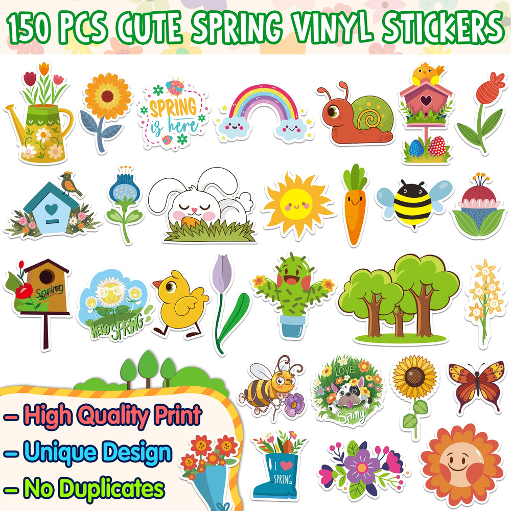 LINAYE non-repeating spring stickers provide diverse designs for crafts