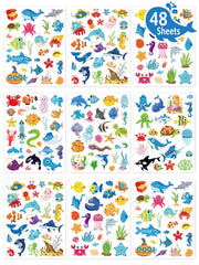 LINAYE ocean stickers set with 48 sheets for colorful sea creatures decorating scrapbooks