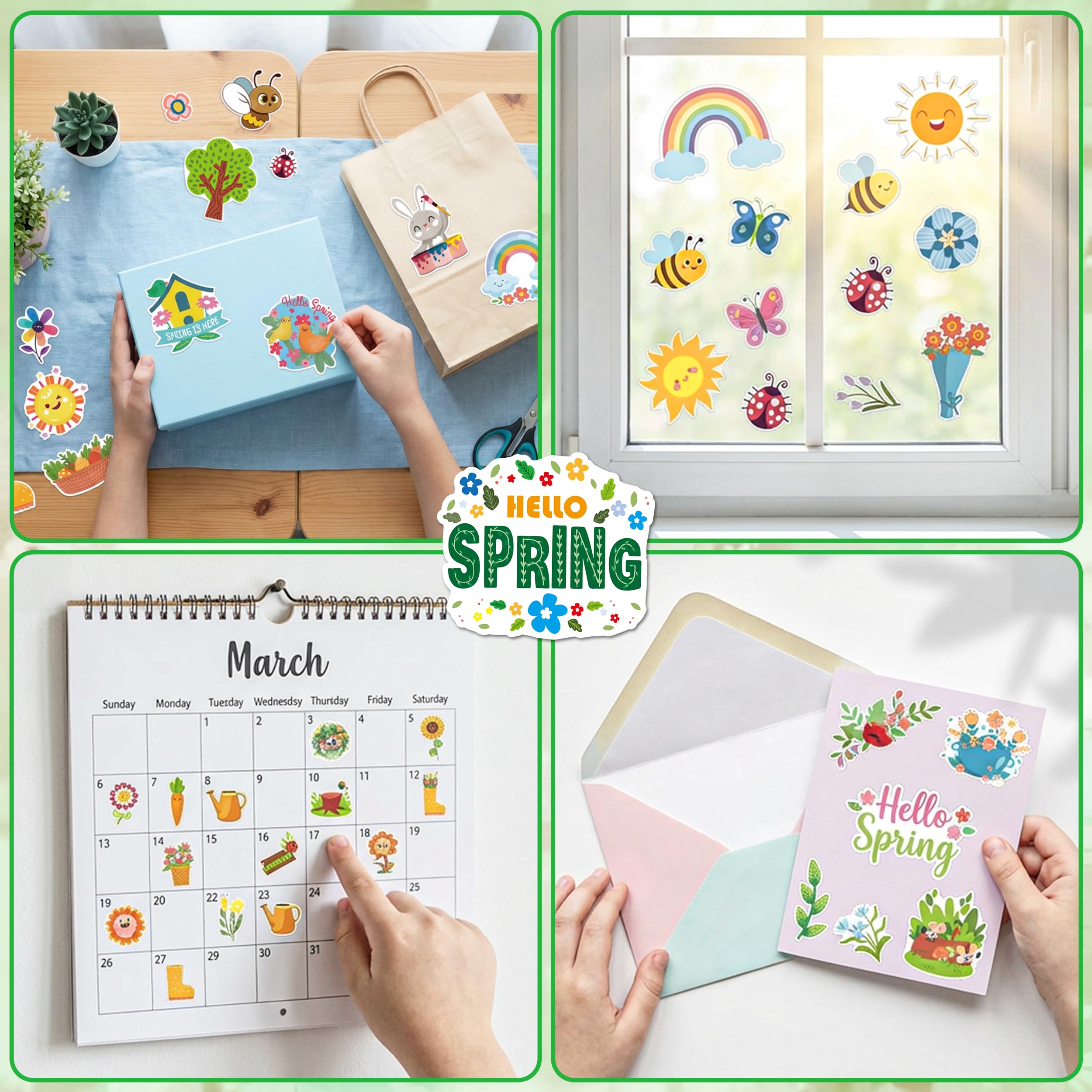 LINAYE spring stickers ideal for water bottles, gift bags, and notebooks