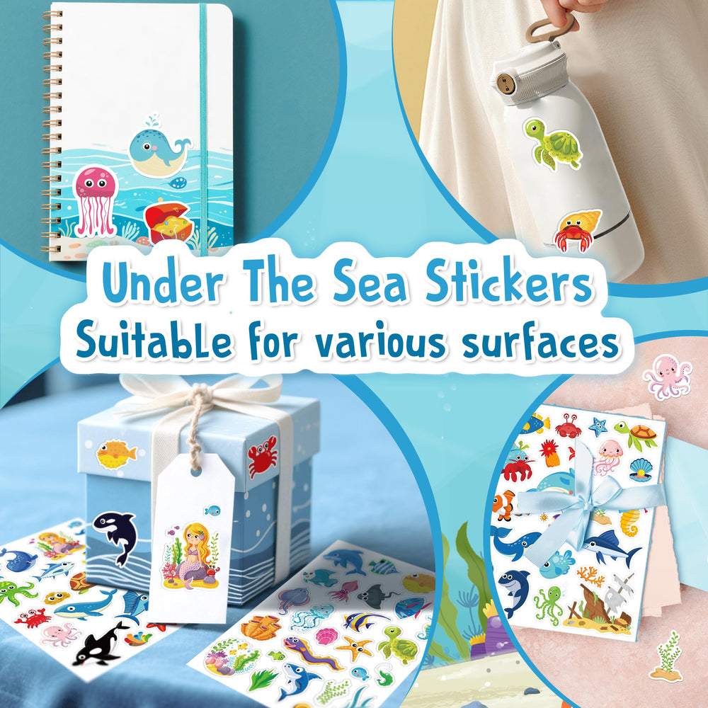 LINAYE waterproof sea life stickers resist water for bottles and tanks
