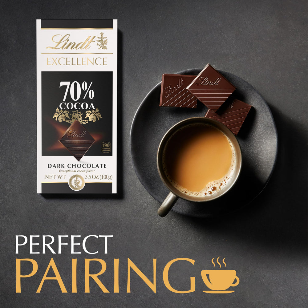 Lindt EXCELLENCE 70% cocoa notes aroma highlights roasted depth