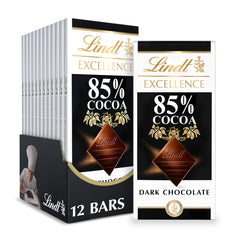 Lindt EXCELLENCE 85% packaging close-up, ideal for gifting premium chocolate.
