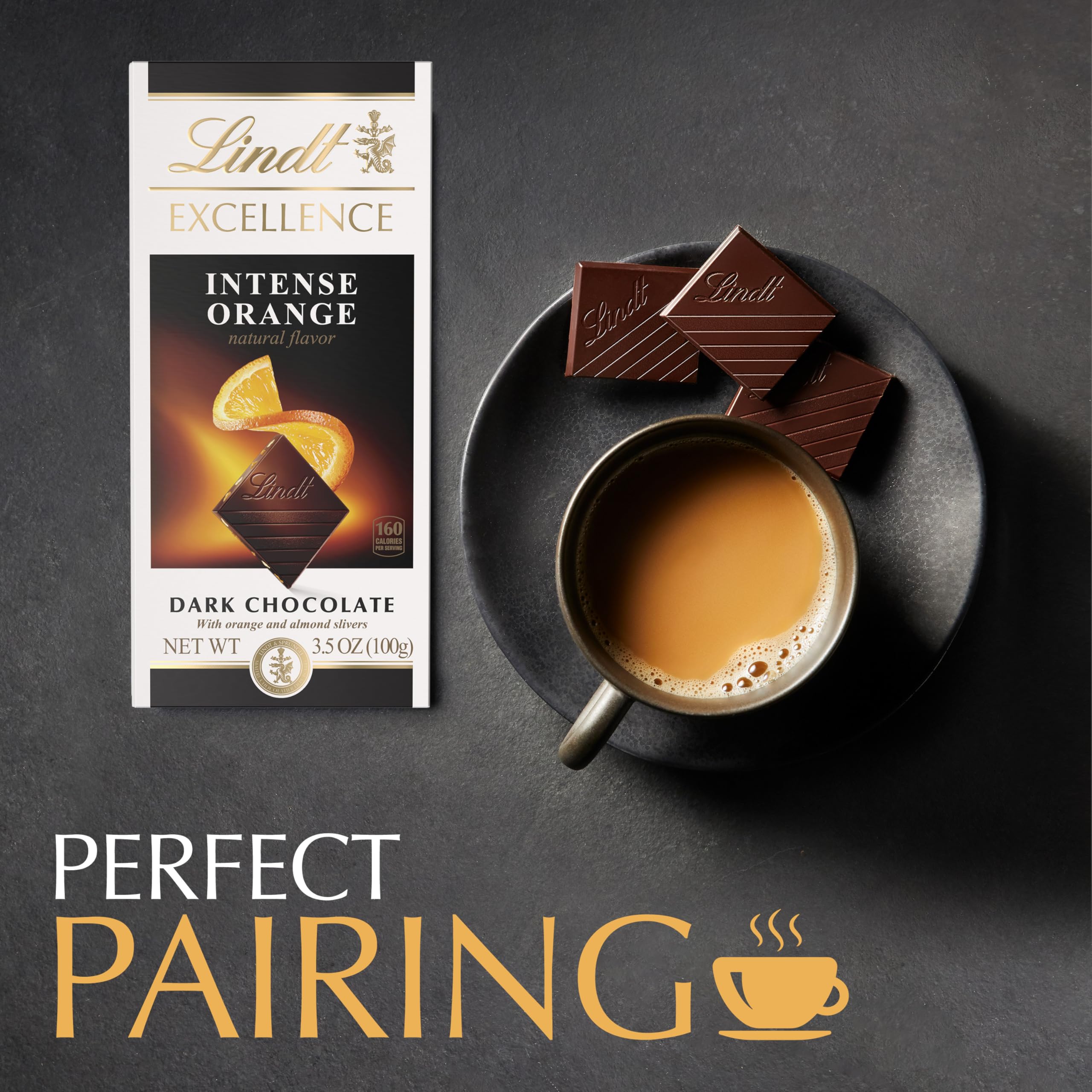 Fresh orange zest aroma in Lindt EXCELLENCE Orange bar.