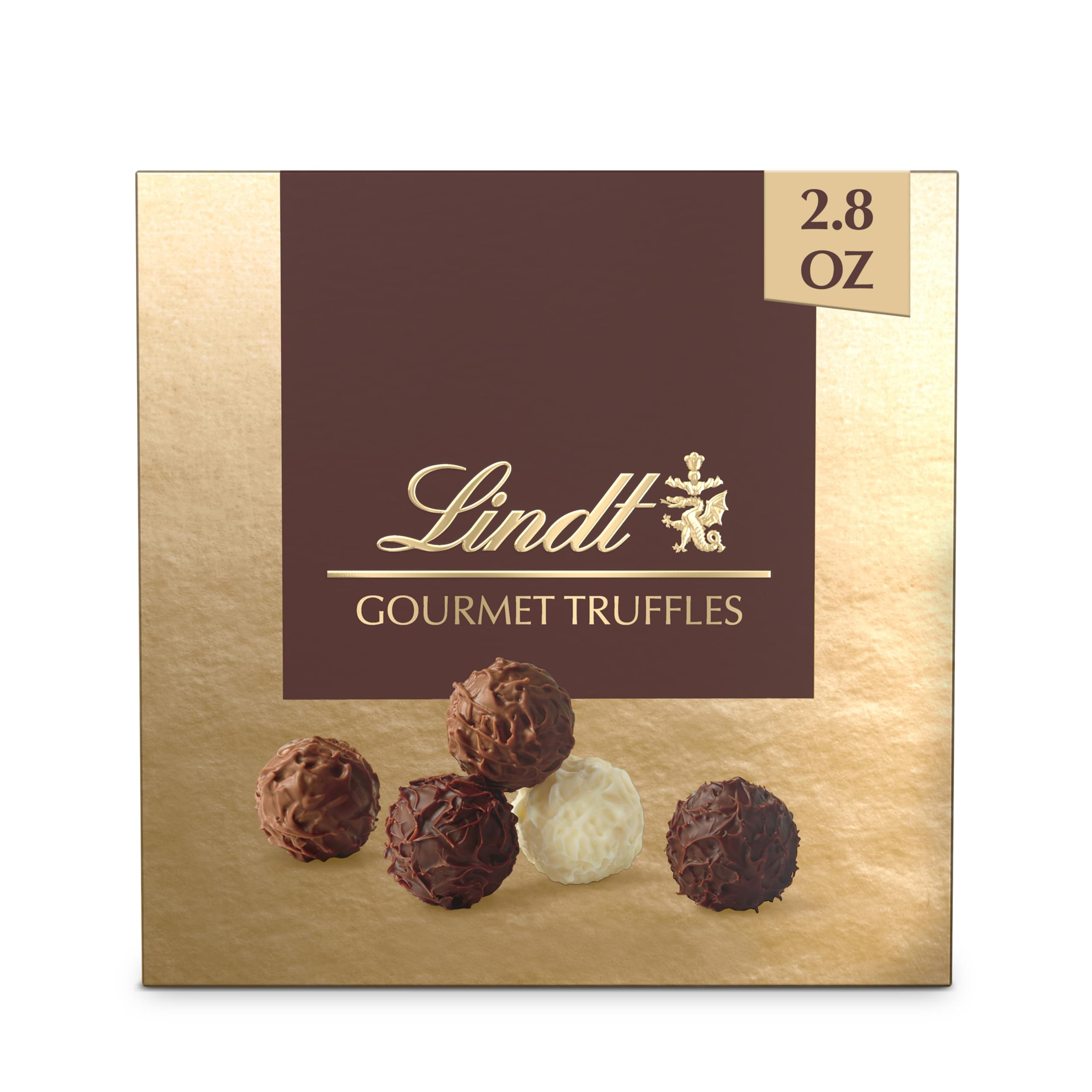 Lindt Gourmet Truffles Gift Box front view, ideal for gifting