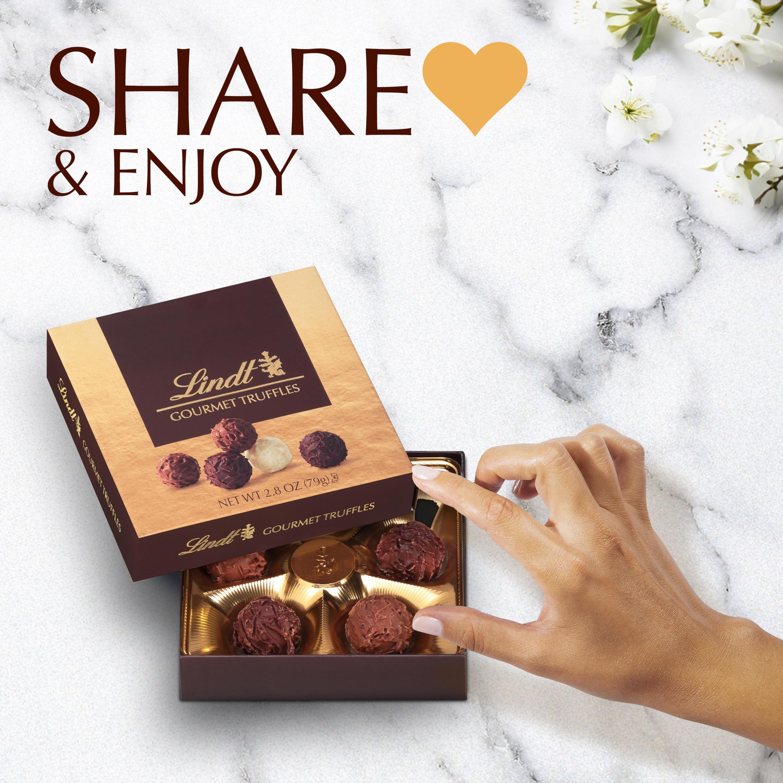 Lindt Gourmet Truffles variety assortment with five flavors displayed