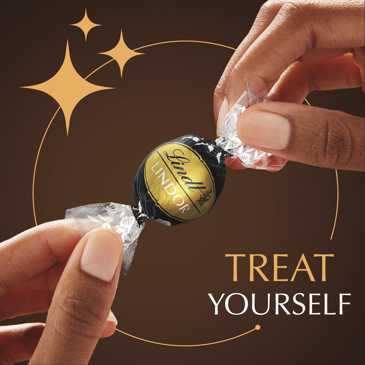 Lindt LINDOR 70% foil-wrapped truffles in a luxurious package