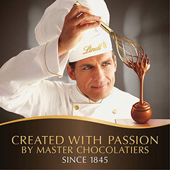 Lindt LINDOR 70% shell close-up reveals rich cocoa exterior suited for gifting