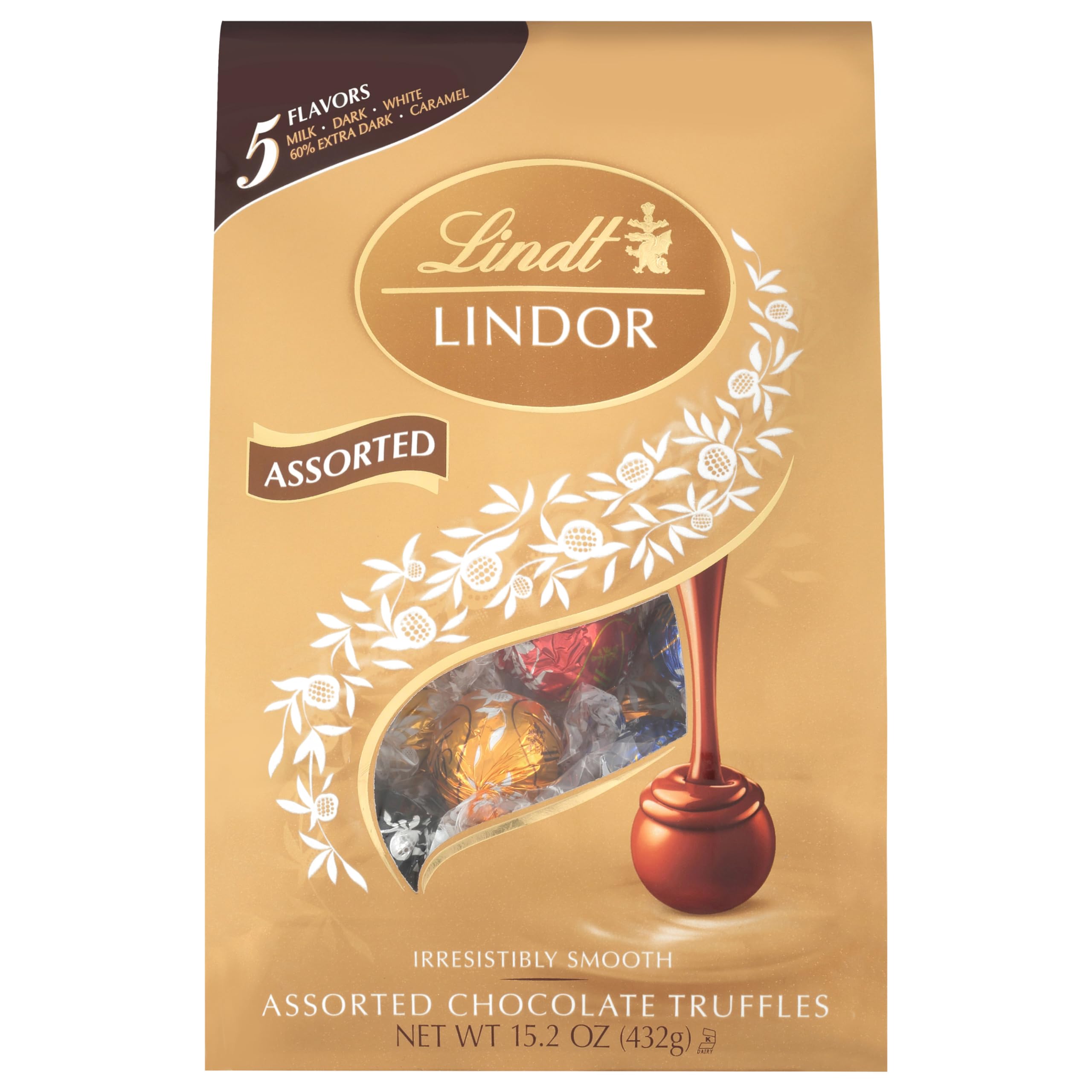 Lindt LINDOR bag open for sharing, ready for gatherings.