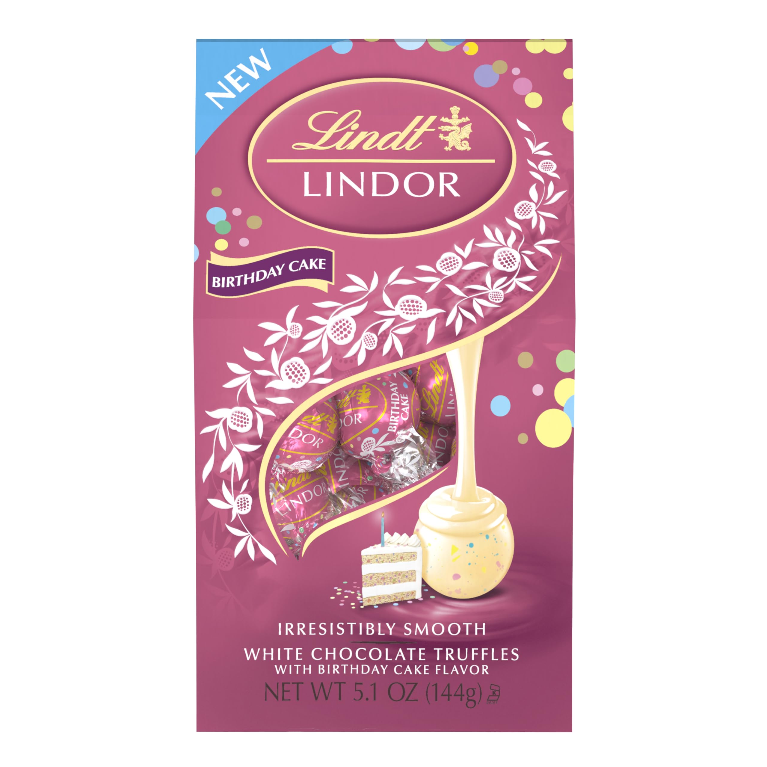 Lindt LINDOR Birthday Cake truffles melt in mouth for moments of delight.