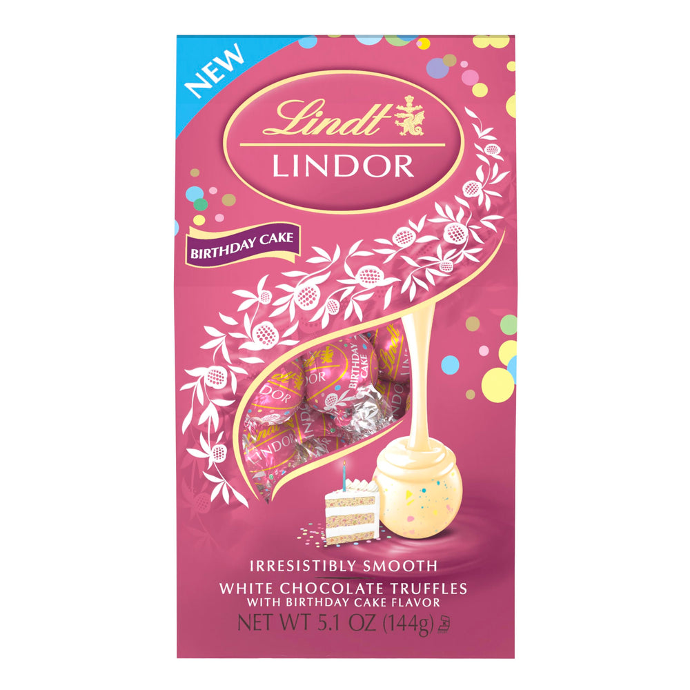 Lindt LINDOR Birthday Cake truffles melt in mouth for moments of delight.